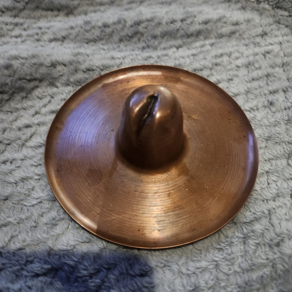Vintage copper cowboy hat ashtray or trinket dish. 